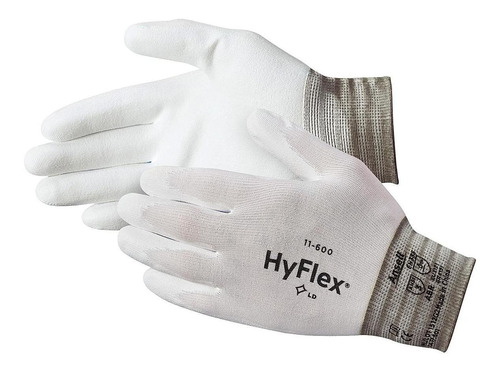 Ansell Hyflex 11-600 Guantes De Poli - Blancos, G - 12/paq