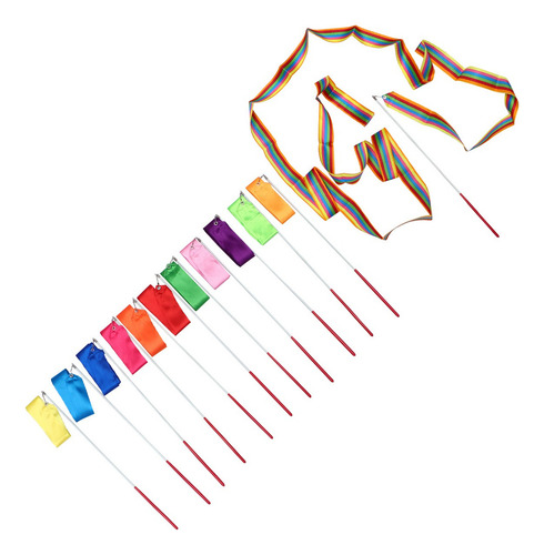 . 12 Fitas Coloridas De Ginástica Rítmica, 4 M, Para Dança