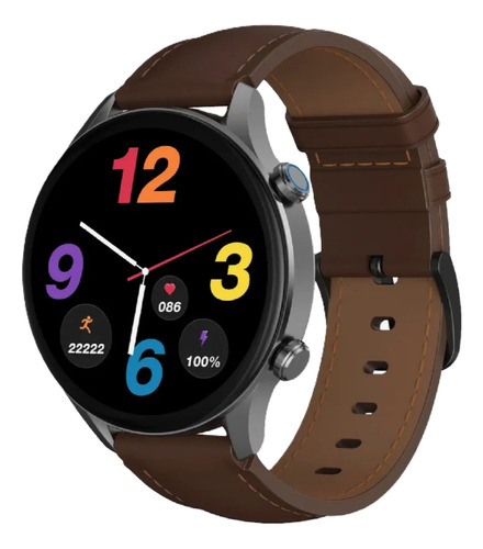 Reloj Inteligente Para Hombre Compatible Con Motorola, Oppo Azul Piel Lisa Café