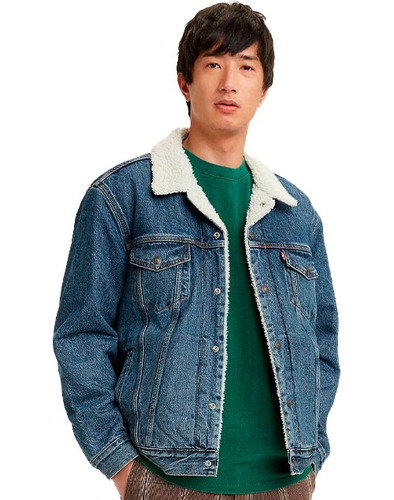 Chamarra Trucker Levis Sherpa Lined - Navy Washed 