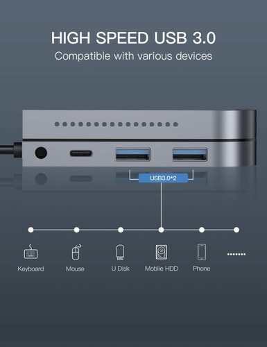 Imagen 3 de 7 de Hub Baseus Adaptador 6en1 Usb C Hdmi iPad Mini 6 A2567 A2568
