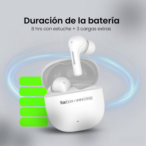 Auriculares Inalámbrico Foxbox Immerse Pod Blanco, Anc