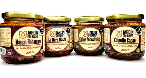 4 Pack Salsa Macha Varios Sabores, Picante, Artesanal