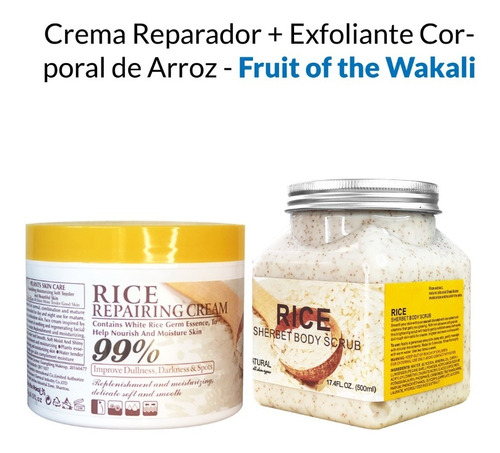 Crema Reparador + Exfoliante Corporal De Arroz