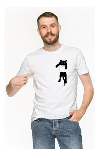 Playera Gato En La Bolsa Meme Viral Divertido Punch