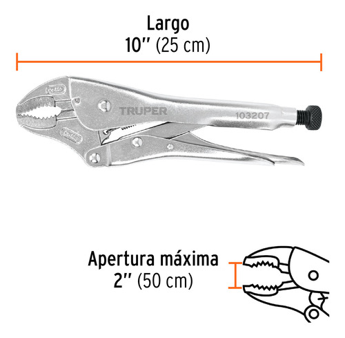 Pinza De Presion 10'' Mordaza Curva De Acero Truper / 103207
