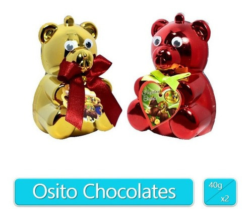 Estuche Regalo Osito Con Chocolates 40gr X2 Uds