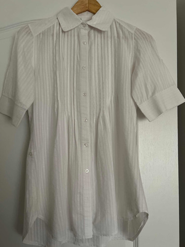 Camisa Blanca Con Tablas O Alforzas