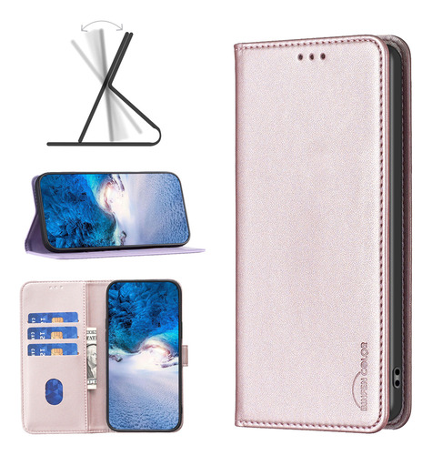 Funda Tipo Cartera Con Ranura Para Tarjetas De Piel Abatible