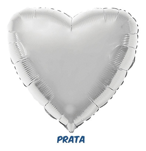 Balão Metalizado Coração 50cm - 20 Polegadas - Flexmetal Cor Prata