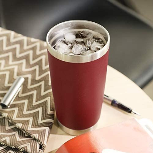 Vaso Termico Acero Inoxidable C/ Tapa Dupla Pared-rojo/4und