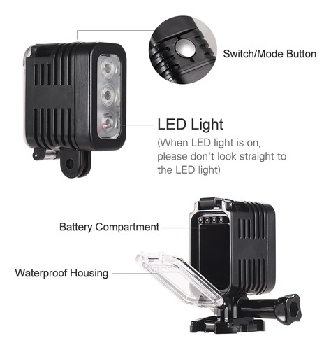 Luz De Vídeo Led Para Câmeras De Ação E Câmera De Ação, Prof