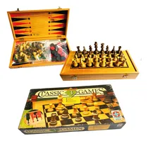 Comprar Juego De Mesa Ajedrez \u002F Damas \u002F Backgammon Estuche De Madera
