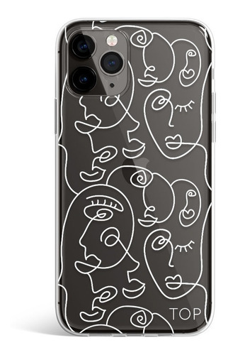 Protector iPhone 11. Line Art Lineas Blancas.