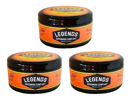 Kit X 3 Pomadas Strong Hold  X 40grs Legends Pocket Barber