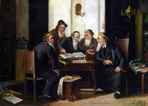Lienzo Tela Canvas Arte Judío Estudio Del Talmud 80x110