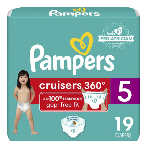 Pampers Cruisers 360 - Panales Desechables Talla 5, 19 Unida