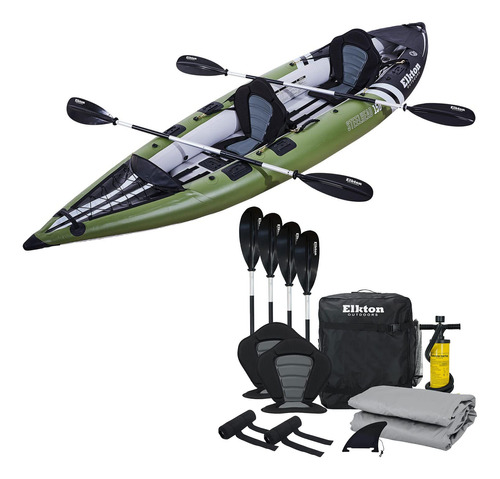 Kayak Inflable De Pesca Con Remo Y Asiento