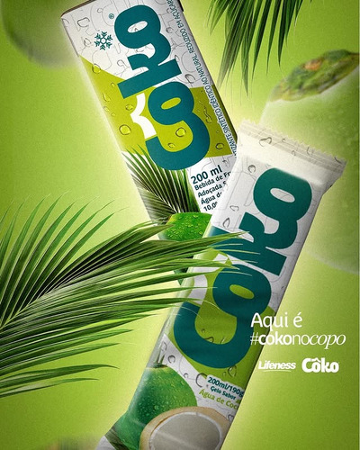 Coko Original Sabor Gelo Coco - Caixinha 200ml - 27 Unidades
