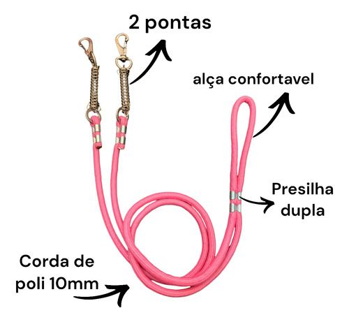 Guia Cachorro Dupla Para Porte Medio E Grande C Amortecedor