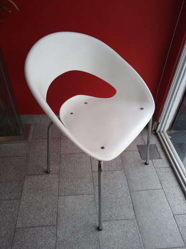 Silla One Fija Con Estructura De Caño Cromada