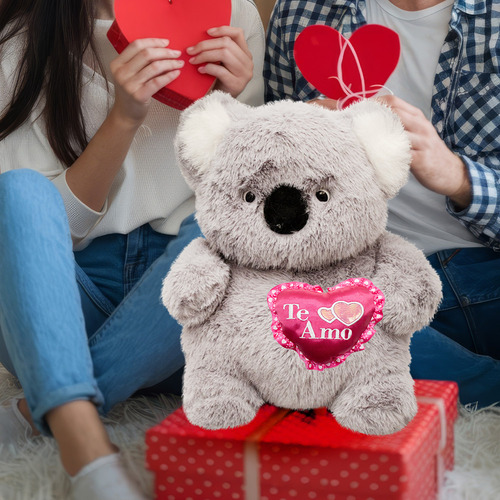 Peluche De San Valentin Koala Con Corazon Te Amo Color Te Amo Rosa
