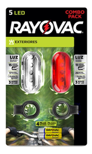 Linternas De Bicicletas Rayovac Combo Pack Frontal + Trasera