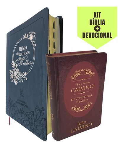 Kit 2 - Bíblia Nvt Feminina + Devocional Diário Com Calvino