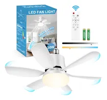 Comprar KUIIYER® Ventilador De Luz Con Mando A Distancia ,30w Pequeño Ventilador De Techo Con Luz ,47cm Ventilador Luces Led Regulables De 3 Colores Para Dormitorio,cocina,despensa,armario-blanco