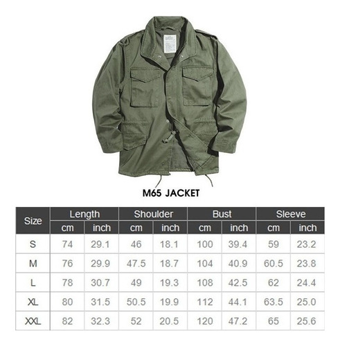 Chaquetas M65 Para Hombre Verde Militar