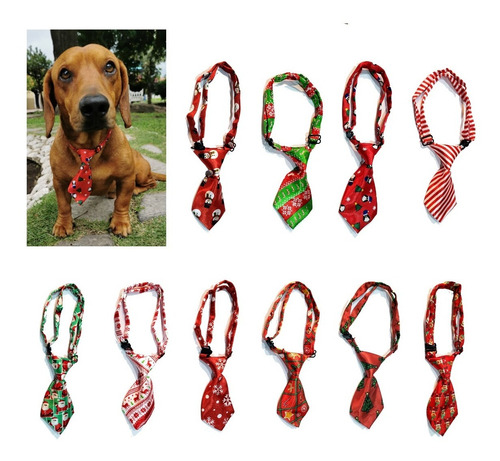 1 Collar Corbata Para Perro,gato Ajustable De Navidad
