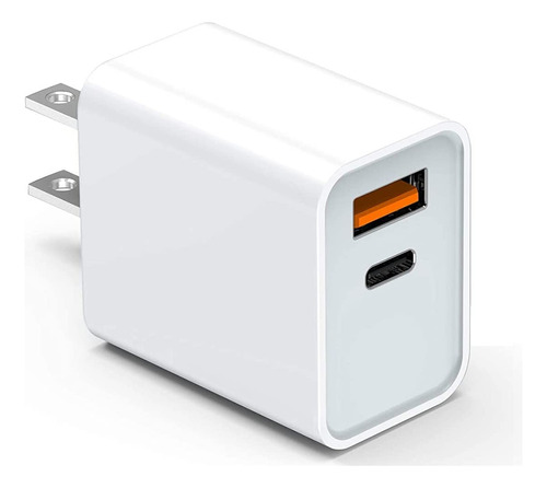 Cargador De Pared Usb A+c 20w Pd Porttil De Doble Puerto De 