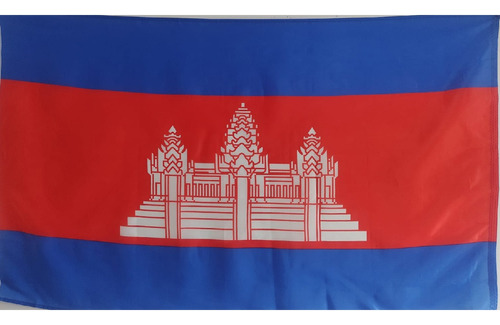 Bandera Camboya Doble Faz Tamaño 90cm X 150cm Tela Poliester