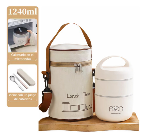 Caja Fiambrera 5 Pz Kit, Contenedor Comida + Cubiertost