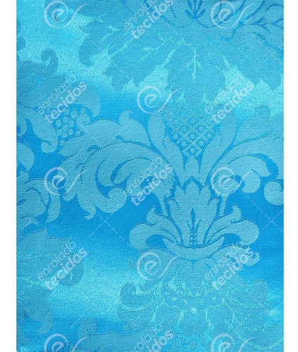 Tecido Jacquard Azul Frozen Brocado 5m X 2,8m Para Decoração