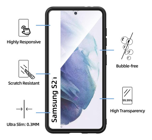 Funda Silicona Líquida Tpu Carcasa Para Galaxy S21+mica Negro Samsung Galaxy S21
