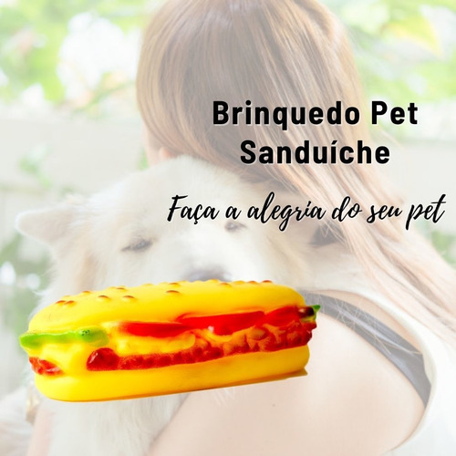 Brinquedo Para Caes Sanduiche Sonoro Interativo Cachorro