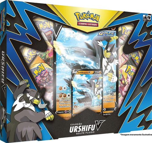 Imagem 2 de 3 de Card Game Pokémon Tcg Box Urshifu V Golpe Fluido Copag