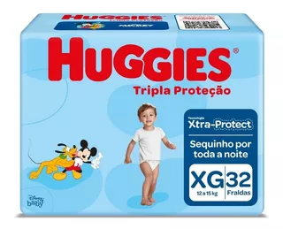 Fralda Disney Baby Tripla Proteção 32 Unidades Xg Huggies Gênero Sem gênero Tamanho Extra grande (XG)