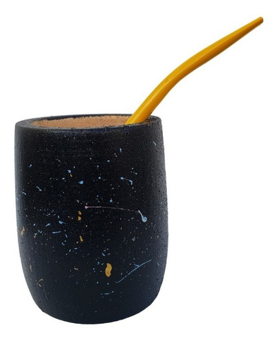 Mate De Madera Algarrobo - Pintado A Mano - Matecito Viajero
