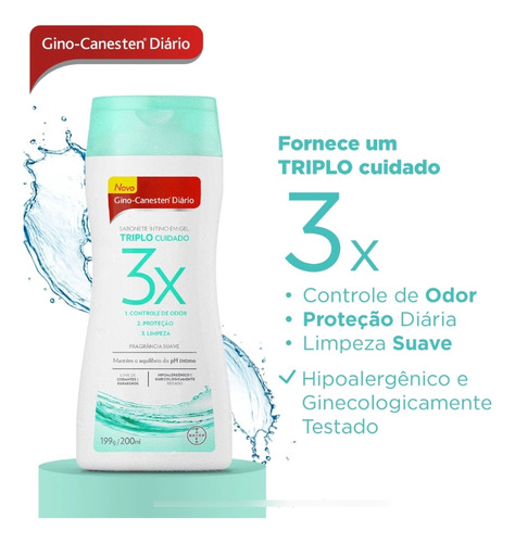 Sabonete Íntimo Gel Triplo Cuidado 200ml Gino-canesten