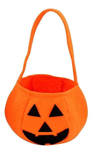 Bolsa De Halloween Para Dulces Calabaza De Tela