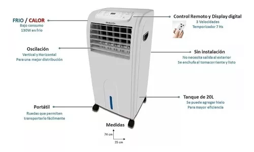 Climatizador de aire frio/calor MINFENG ( prende, no se probo su  funcionamiento).