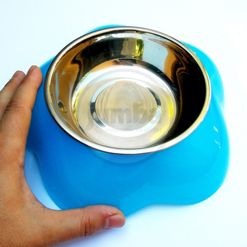 Imagen 2 de 5 de Comedero Perros Acero Inoxidable Colores Diametro 13cm