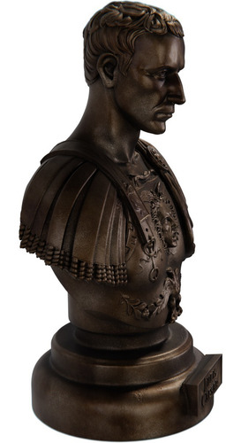 Estátua Busto Júlio César - Julius Roma Romano - Estatueta Cor Cor Cobre Antigo