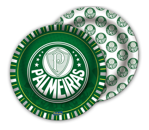Prato De Papel Descartável Para Festa Palmeiras - 8 Und