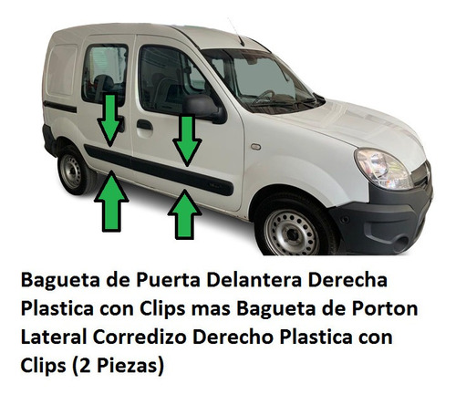 Renault Kangoo 1998 / 2005 Baguetas Puertas Con Clips Xxz