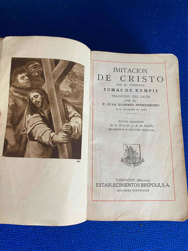 Libro Imitación A Cristo 1905 Arte Sacro Religioso Antiguo