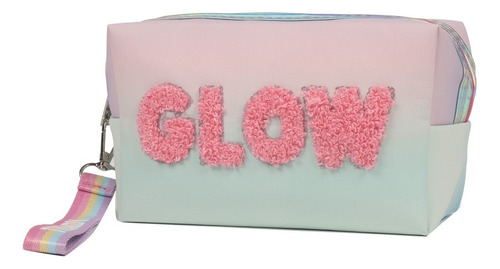Porta Cosmetico Viaje Neceser Organizador De Maquillaje Color Rosa Diseño De La Tela Glow