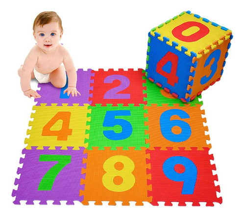 Alfombra Goma Eva Bebes Y Niños Set X10 Cuadros De 29x29 Cm